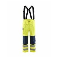Pracovní kalhoty do deště s ochranou proti plameni 2. úrovně High Vis žlutá/námořnická modř L