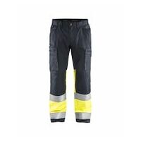 High Vis Arbeitshose mit Stretch Mittelgrau/High Vis Gelb C150