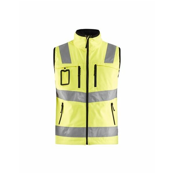 High visibility soft shell waistcoat  yellow