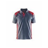Polo Shirt Grau/Rot 4XL