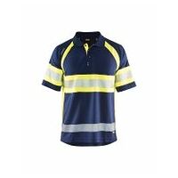 UV Polo Shirt High Vis Klasse 1 Marineblau/ High Vis Gelb 4XL
