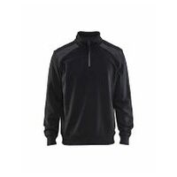 Sweater mit Half-Zip 2-farbig Schwarz/Dunkelgrau L