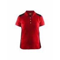 Damen Polo Shirt Rot/Schwarz L