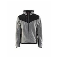 Knitted Jacket with Softshell Grey melange/Black 4XL