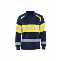 Multinorm Polo Shirt langärmelig Marineblau/ High Vis Gelb XS
