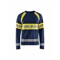 High Vis Shirt langärmelig Marineblau/Gelb 4XL