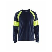 Langarm Shirt Marineblau/Gelb 4XL