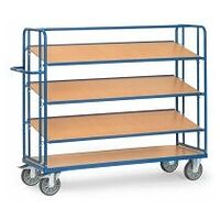 Shelved trolley with detachable shelves