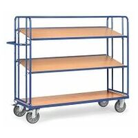 Shelved trolley with detachable shelves