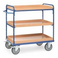 Shelved trolley with boxes