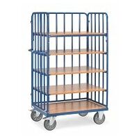 Shelved trolley with tubes