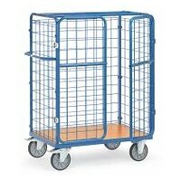 Parcel cart with double wing doors