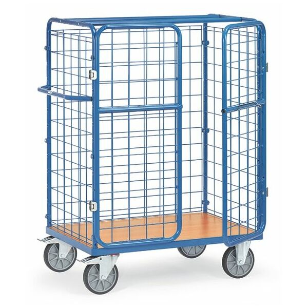 Parcel cart with double wing doors