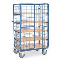 Shelved trolley with wing doors