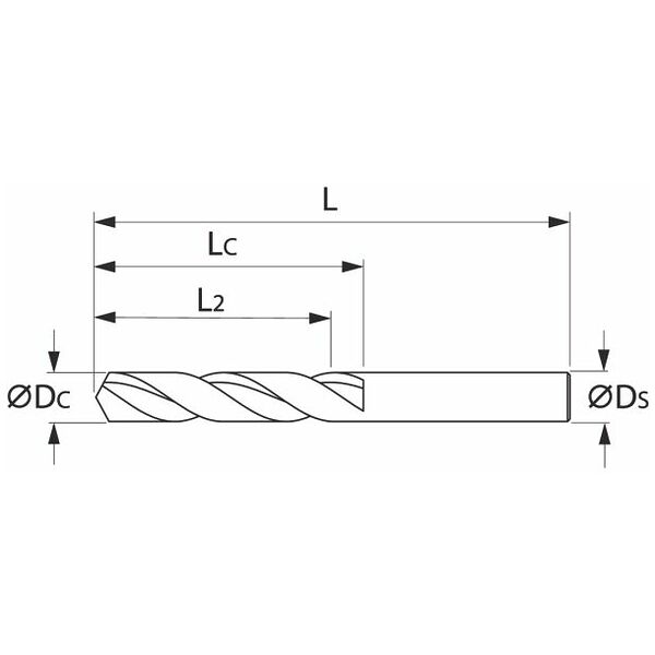 Solid carbide drill plain shank uni-directional fibre orientation DIN 6535 HA Diamond