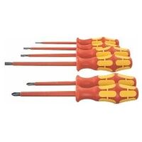 Electrician’s screwdriver set, 6 pieces for slot-head and Phillips, fully insulated 4/2