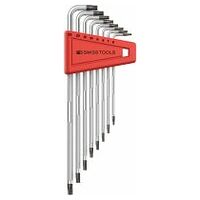 Safety L-wrenches for Torx®-screws, set in a practical holder, in blister pack