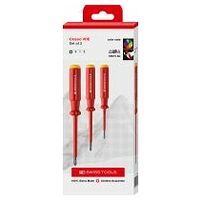 Classic VDE screwdriver set for Phillips screws, in a high-quality cardboard box