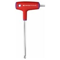 Cross-handle screwdriver with ball point and lateral drive, for hexagon socket screws