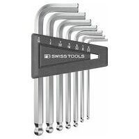 Hex keys with ball-point for hexagon socket screws (inch sizes), set in a practical holder