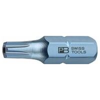 PrecisionBits pour vis Torx®, six pans extérieur selon DIN ISO 1173 forme C 6,3 (1/4″) pour vis de sécurité