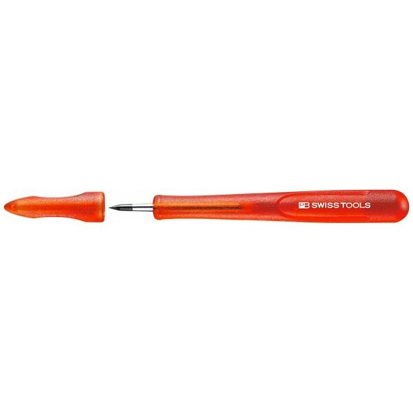 Straight carbide scriber with clip and protective cap