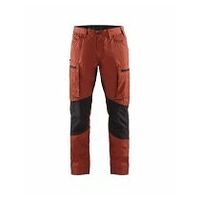 Pracovní  kalhoty strečové rezavě červené/černé C44