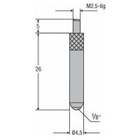 Merilni vložek M2, 5 mm kroglični vložek 1/8″, dolžina 26 mm