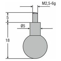 Měřicí destička M2, 5mm kulička ø 7,5 mm