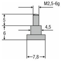 Měřicí destička M2, 5 mm ø 7,8 mm