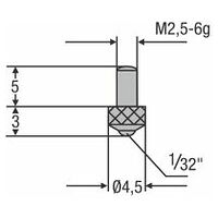 Inserție de măsurare M2, inserție sferică de 5 mm 1/32″.