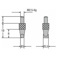 Messeinsatz M2,5mm Zylinder Länge 3,5 mm ø 2,0 mm