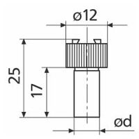 Arbre de serrage pour indicateur à levier ø 4 mm h6