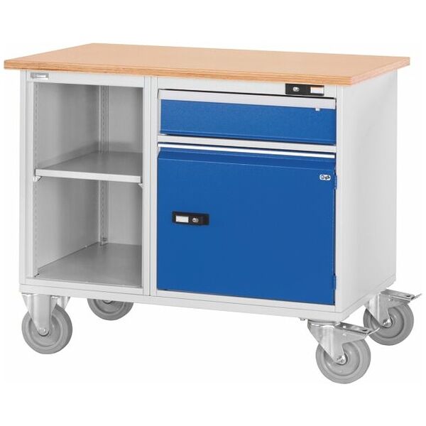 Mobile workbench with 1 drawer and 1 door  1100 mm