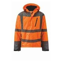 High visibility winter jacket  orange / grey