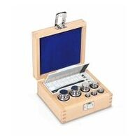 Set of weights 304-04, OIML Class E1, Nominal value 1 g; 200 g, Button, Stainless Steelpolished