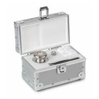 Aluminium weight case 315-040-600, for nominal values bis 200 g, for classes E1 - M3, for design Button/compact