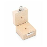 Wood weight case 317-010-100, for nominal values 1 g, for classes E1+E2+F1, for design Button/compact