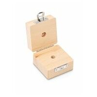 Wood weight case 317-030-100, for nominal values 5 g, for classes E1+E2+F1, for design Button/compact