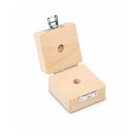 Wood weight case 317-040-100, for nominal values 10 g, for classes E1+E2+F1, for design Button/compact