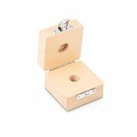 Wood weight case 317-050-100, for nominal values 20 g, for classes E1+E2+F1, for design Button/compact