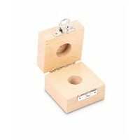 Wood weight case 317-060-100, for nominal values 50 g, for classes E1+E2+F1, for design Button/compact
