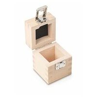 Wood weight case 317-110-100, for nominal values 1 kg, for classes E1+E2+F1, for design Button/compact