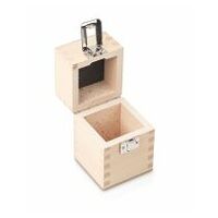 Wood weight case 317-120-100, for nominal values 2 kg, for classes E1+E2+F1, for design Button/compact