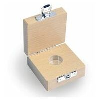 Wood weight case 338-090-200, for nominal values 1 mg - 500 mg (einzel), for classes E1 - M2, for design Button/compact