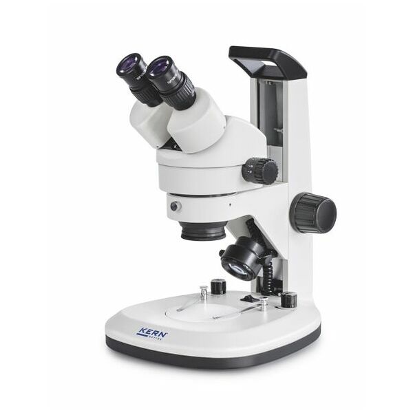 Microscopio con aumento estereoscópico KERN OZL 467, 0,7 x - 4,5 x,