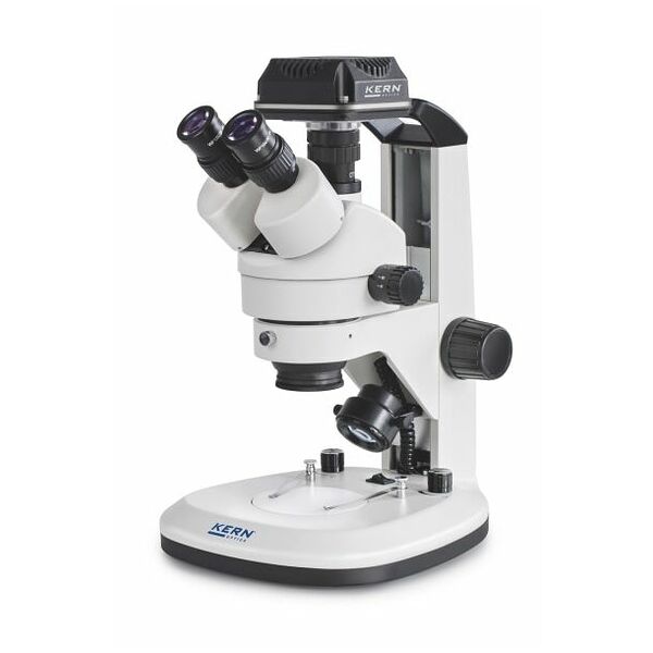 Microscopio con aumento estereoscópico KERN OZL 468, 0,7 x - 4,5 x,