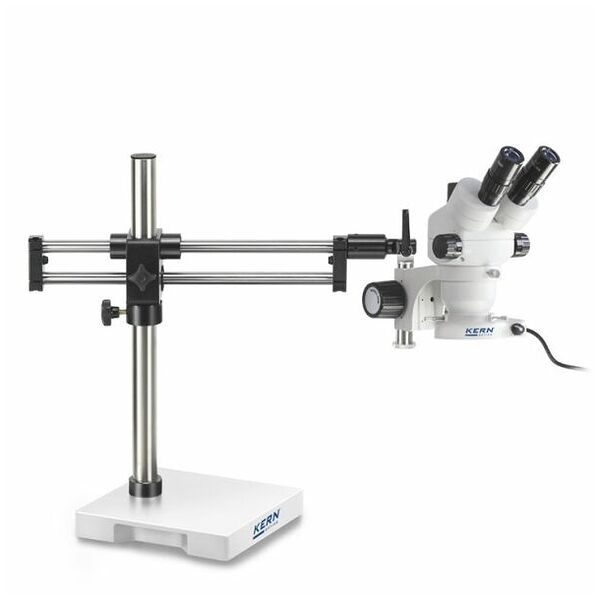 Stereo-Zoom Mikroskop-Set KERN OZM 933UK, Trinokular, Universal (Kugelgelagerter Doppelarm mit Platte), 0,7 x - 4,5 x,  4,5W LED (reflected)