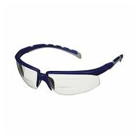 3M™ Solus™ 2000 Schutzbrille, blau/graue Bügel, Antibeschlag-/Antikratz-Beschichtung, klare Scheiben mit integriertem +2.0 Lesebereich, S2020AF-BLU