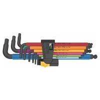 950/9 Hex-Plus Multicolour Imperial 2 Juego de llaves acodadas, tipo imperial, BlackLaser, 9 piezas